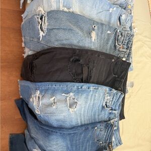 American Eagle Outfitters Ripped Jeans - Black and Blue